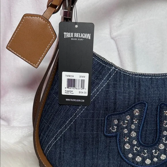True Religion Blue and Brown Shoulder Bag - Picture 8 of 9